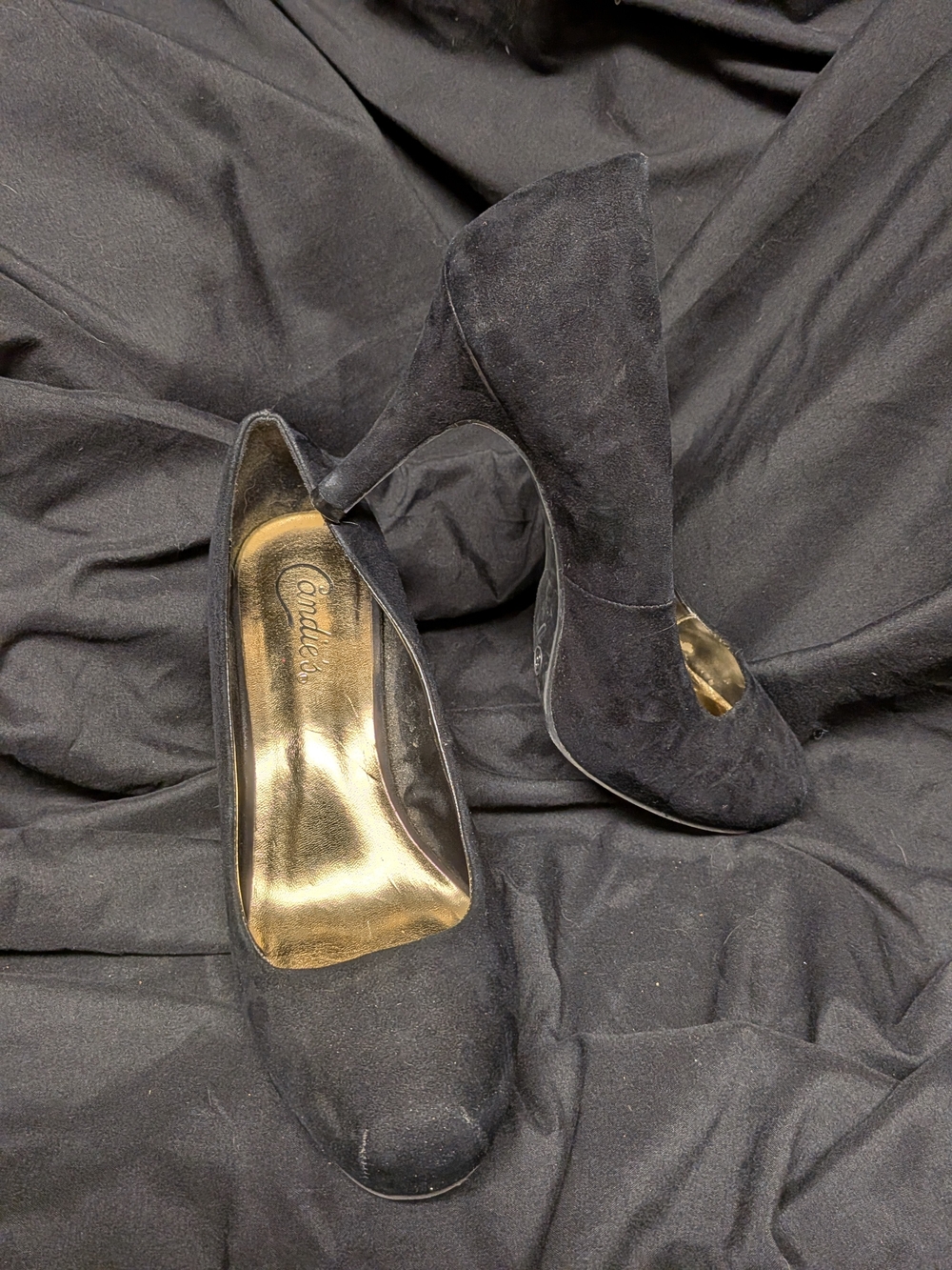 Candie's Black Suede High Heel Pumps